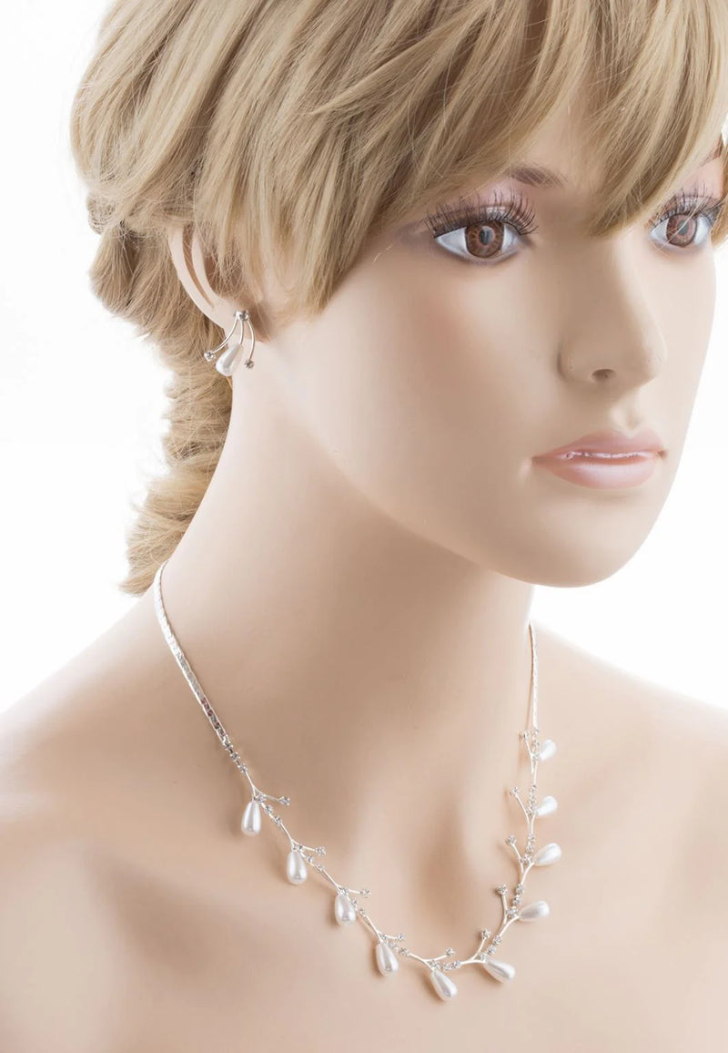Bridal Wedding Jewelry Set Crystal Rhinestone Pearl - Puck's