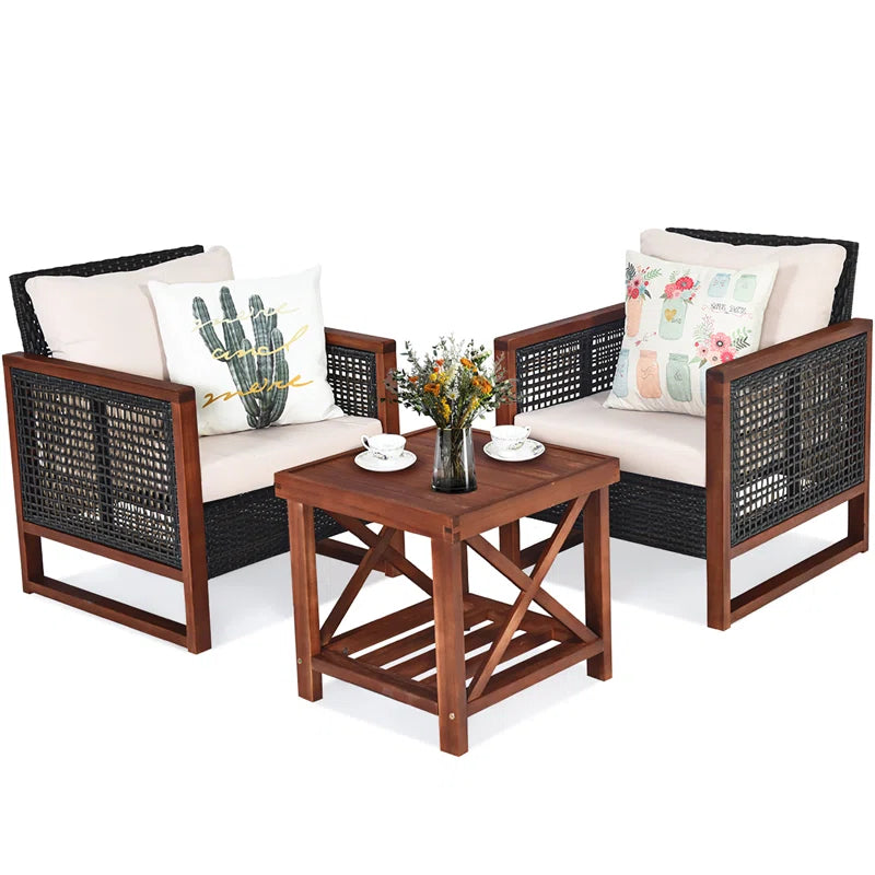 Krawczyk Acacia 2 - Person Patio Conversation Sets with Cushions