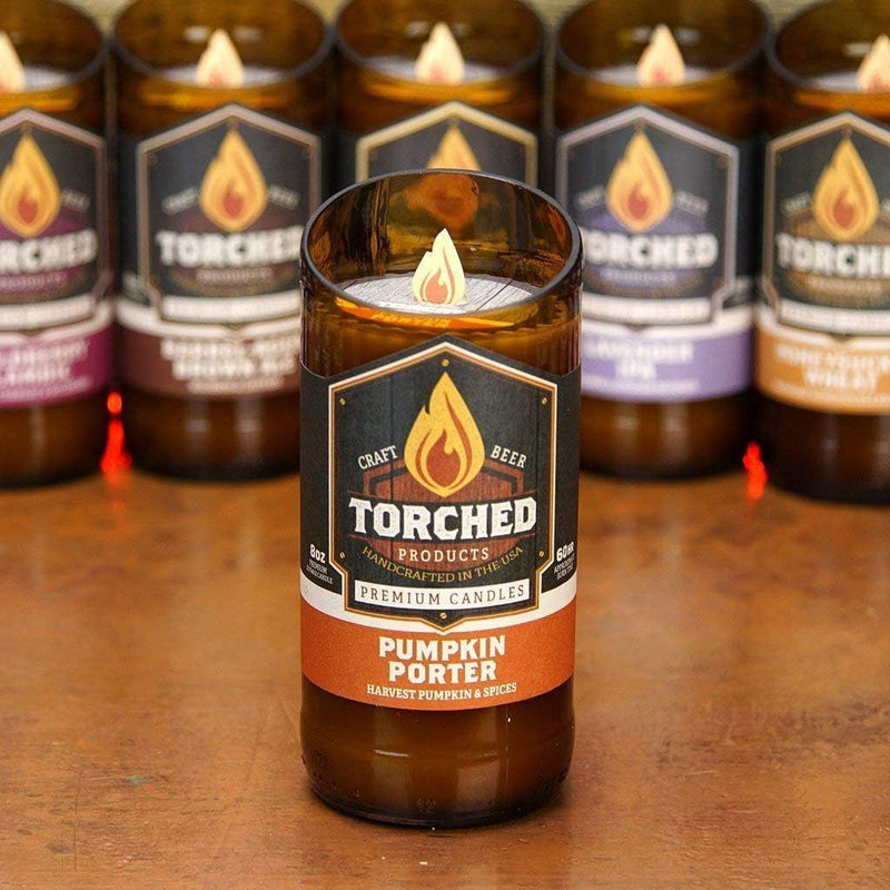 Beer Scented Candles | Natural Soy Wax Candle | Pumpkin Porter Scent 8 Oz | Makes a Great Gift for Men, Beer Lovers, and Collectors | Bar Man-Cave Decor and Accessories - Puck's