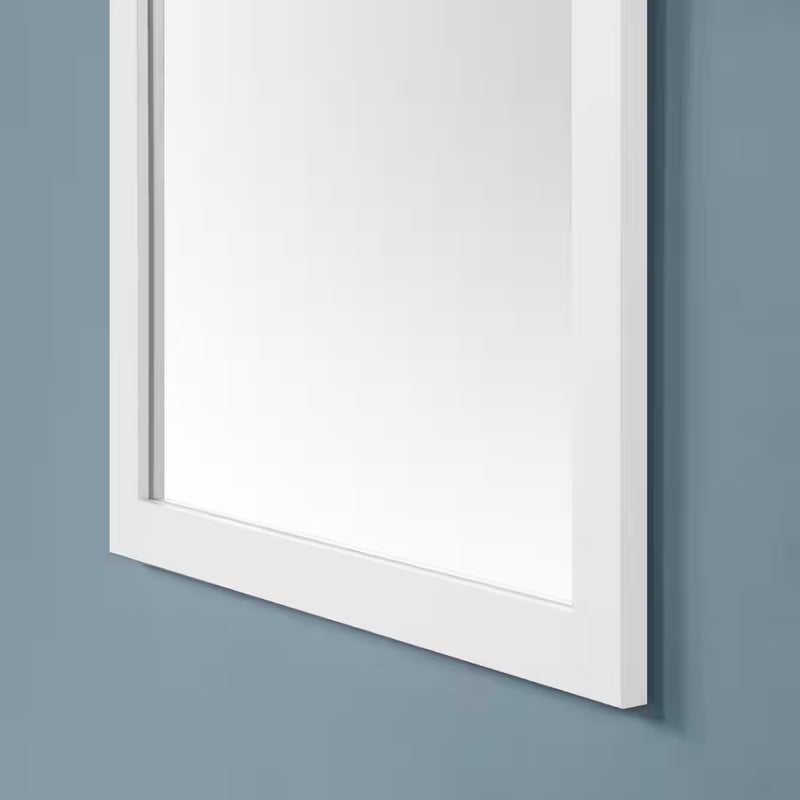 Mayfield 28 In. W X 36 In. H Rectangular Framed Wall Bathroom Vanity Mirror in White - Puck's