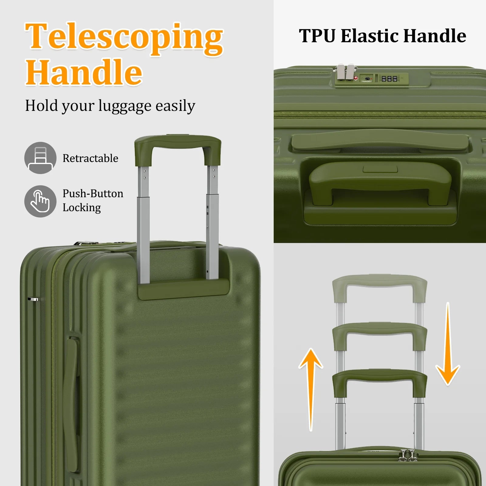 - 4 Luggage Sets PC Hardside Spinner Luggage -（Expandable Suitcase20"24"）28-In Checked Luggage - Puck's