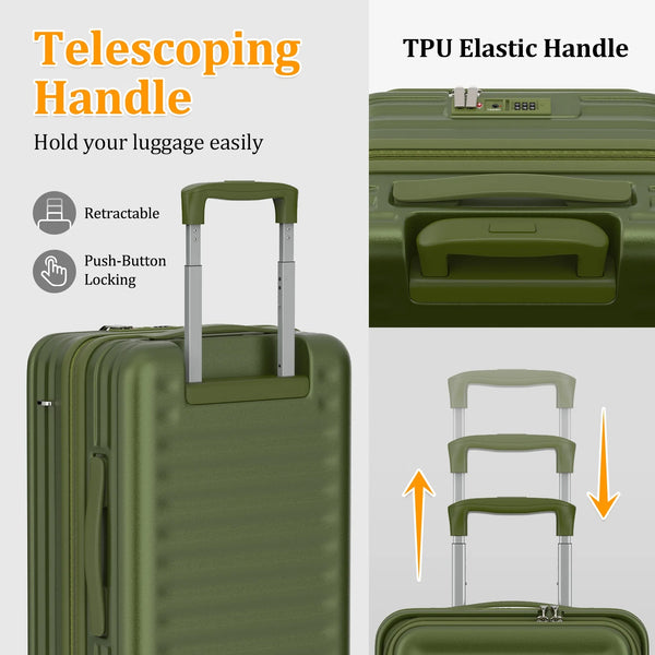 - 4 Luggage Sets PC Hardside Spinner Luggage -（Expandable Suitcase20"24"）28-In Checked Luggage - Puck's