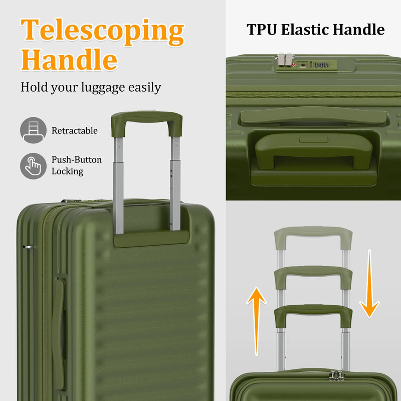 - 4 Luggage Sets PC Hardside Spinner Luggage -（Expandable Suitcase20"24"）28-In Checked Luggage - Puck's