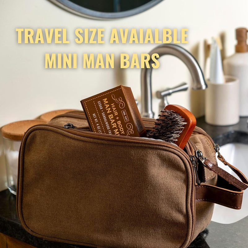 San Francisco Soap Co Man Bar 3-Piece Gift Set - No Harmful Chemicals - Good for All Skin Types - Made in the USA - Puck's