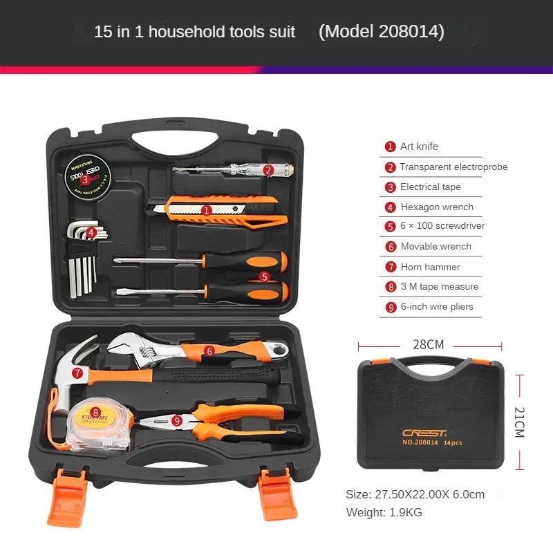 Household Hardware Tool Box Set Home Manual Combination Repair Tools Multifunctional Repair Tool Box - Puck's