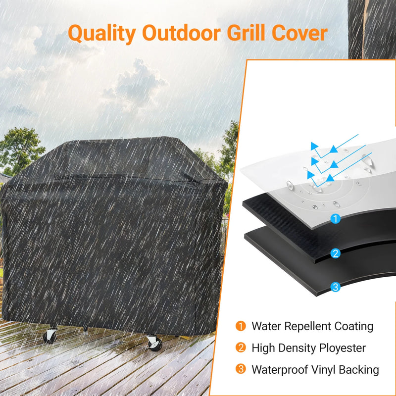 3 Burner Propane Gas BBQ Grill with Side Burner, Stainless Steel BBQ Grill with Cover for Outdoor Cooking and Patio Backyard, 40,500 BTU (3+1 Burner)