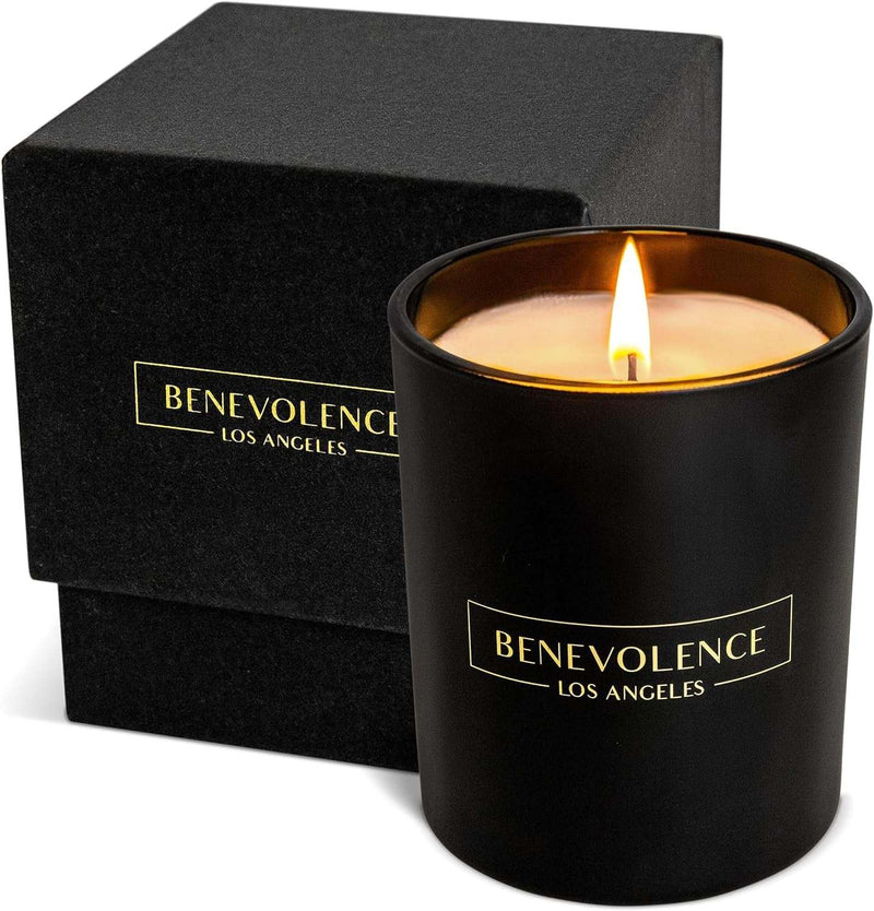 Bergamot & Jasmine Scented Candle | Soy Candles, Black Candle for Home | Gifts for Women and Men | Home Fragrance | Aromatherapy | 8Oz, 45 Hour Burn - Jasmine - Puck's
