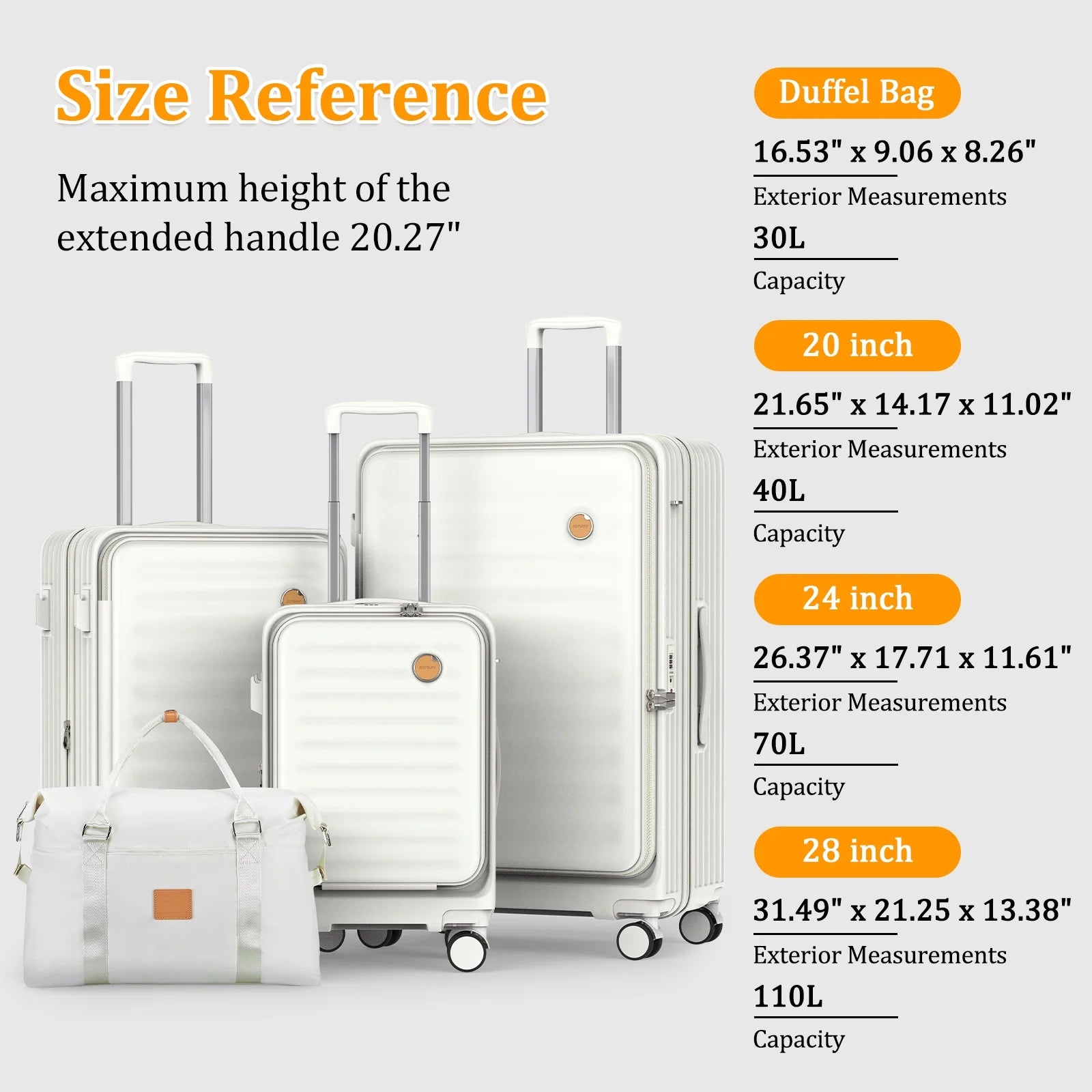 - 4 Luggage Sets PC Hardside Spinner Luggage -（Expandable Suitcase20"24"）28-In Checked Luggage - Puck's