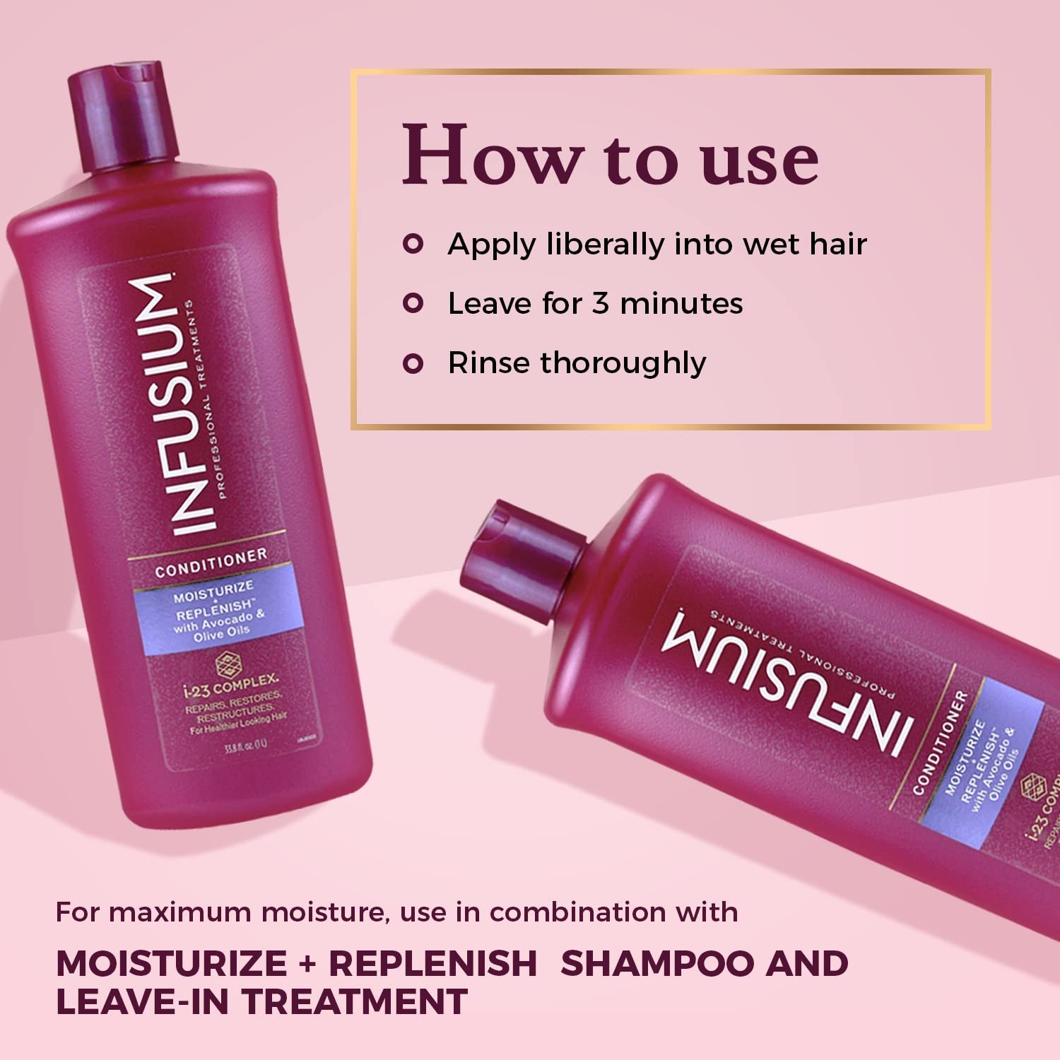 Moisturize and Replenish Conditioner - Hair Conditioner for Dry Hair - with Avocado and Olive Oils - Conditioner for Women - 1 L - Puck's