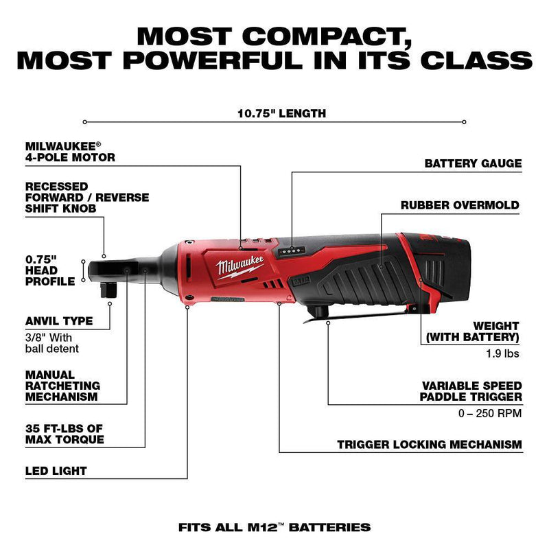 M12 12V Lithium-Ion Cordless Boor-/Impact Bestuurder/Ratel/Hackzall Recip Zaag/Multi-Tool Combo Kit (5-Tool) - Puck's