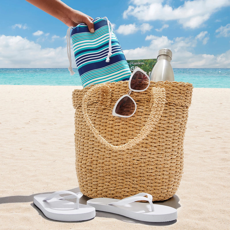 Blue Stripe Quick Dry Travel Beach Towel, 38" X 72" - Puck's