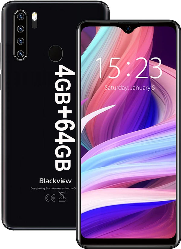 Unlocked Smartphones, A80 Plus, Dual Sim Unlocked Cell Phones, Bundle Android 10 OS 4GB+64GB ROM, 6.5" HD+, Fingerprint Face Detection, 4680Mah Capacity Battery, 4G Tmobile Android Phone - Puck's