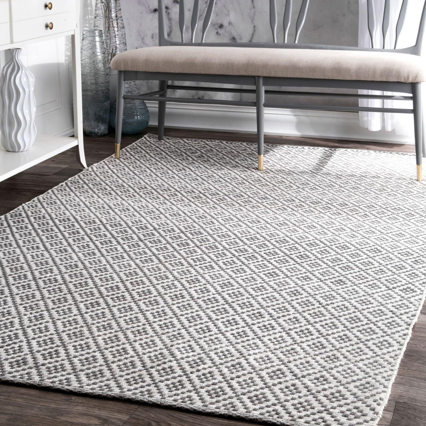Hand Loomed Holcombe Area Rug, 5X8, Gray - Puck's