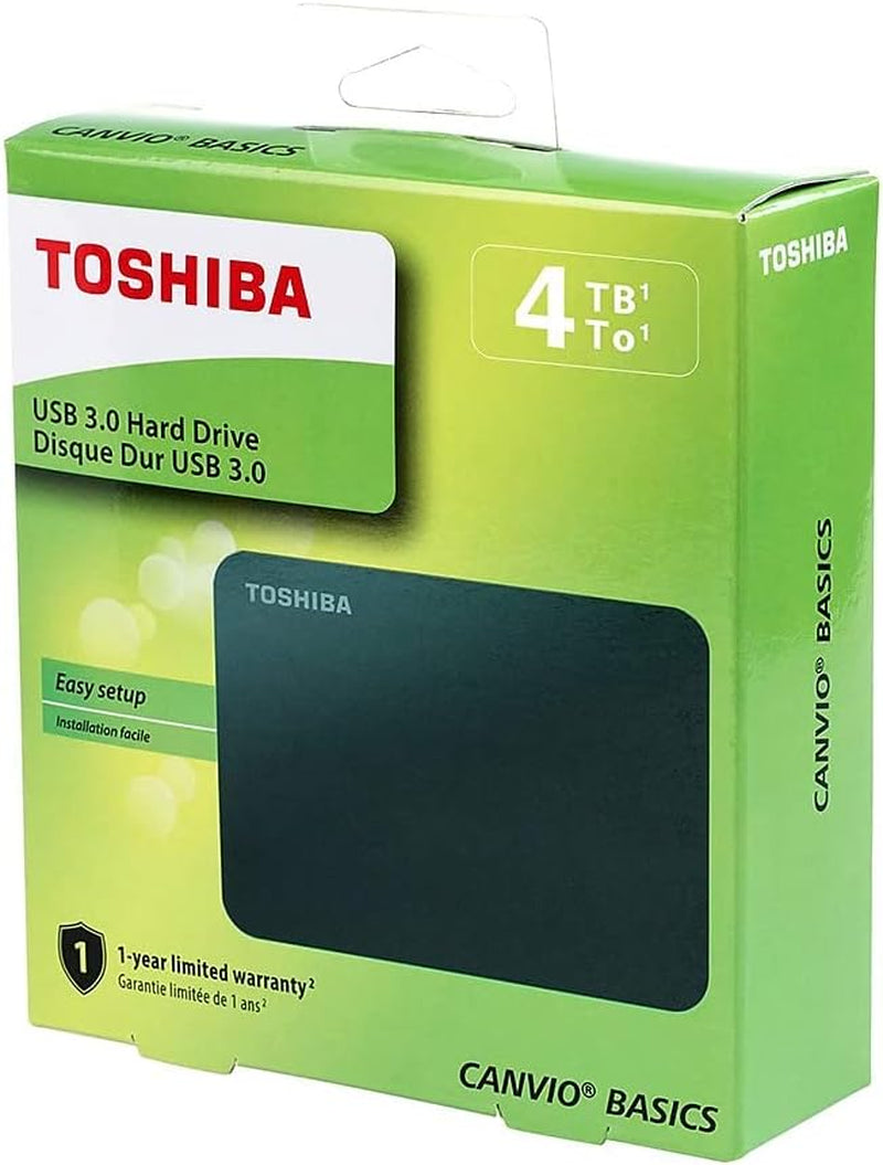 Canvio Basics 4TB Portable External Hard Drive USB 3.0, Black - HDTB440XK3CA - Puck's
