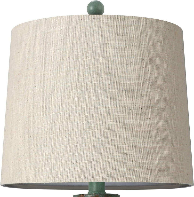24.5" Rustic Table Lamp Set of 2 - Farmhouse Bedside Nightstand Lamps for Bedroom, Kids Room, Study Room, Office - Resin Green - Puck's
