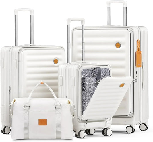 - 4 Luggage Sets PC Hardside Spinner Luggage -（Expandable Suitcase20"24"）28-In Checked Luggage - Puck's Puck's