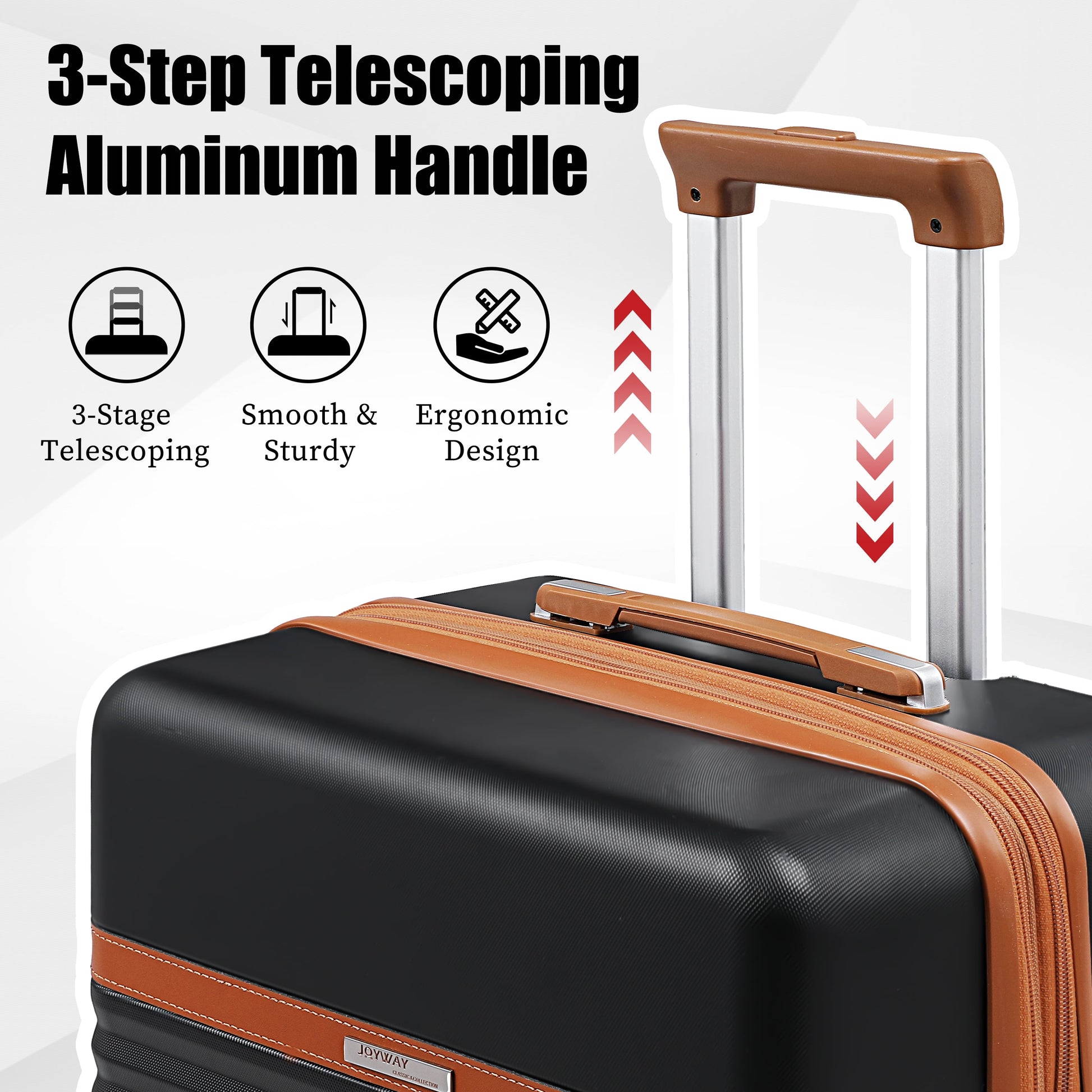 - 5 Luggage Sets ABS Hardside Spinner Luggage -(Expandable Suitcase20"24")28-In Checked Luggage-Black - Puck's