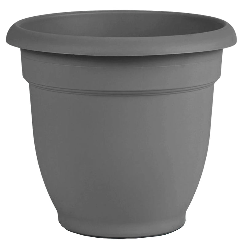 Ariana Pot Planter: 16" - Charcoal - Durable Resin Pot, for Indoor and Outdoor Use, Gardening, Self Watering Disk Included, 6 Gallon Capacity - Puck's