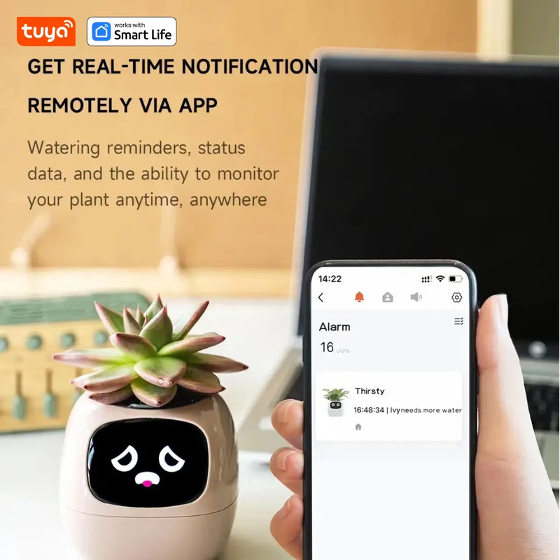 Tuya Ivy Smart Planter,Endless Fun over 49 Rich Expressions,7 Smart Sensors,Ai Chips Make Raising Plants Easy and Fun - Puck's