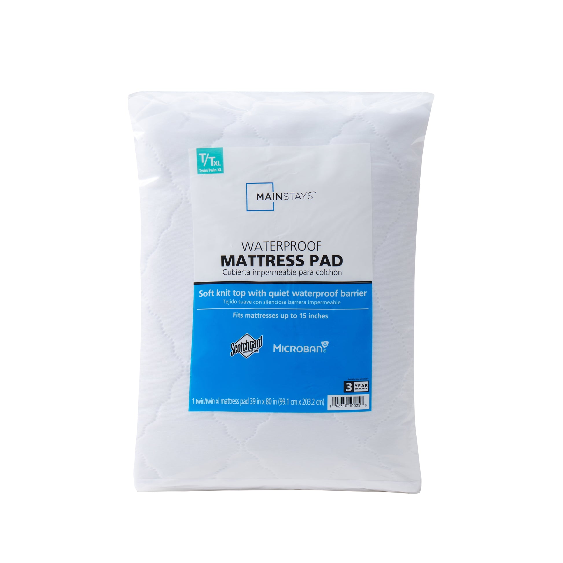 Waterproof Mattress Pad, Twin/Twin-Xl, 39 in X 80 In