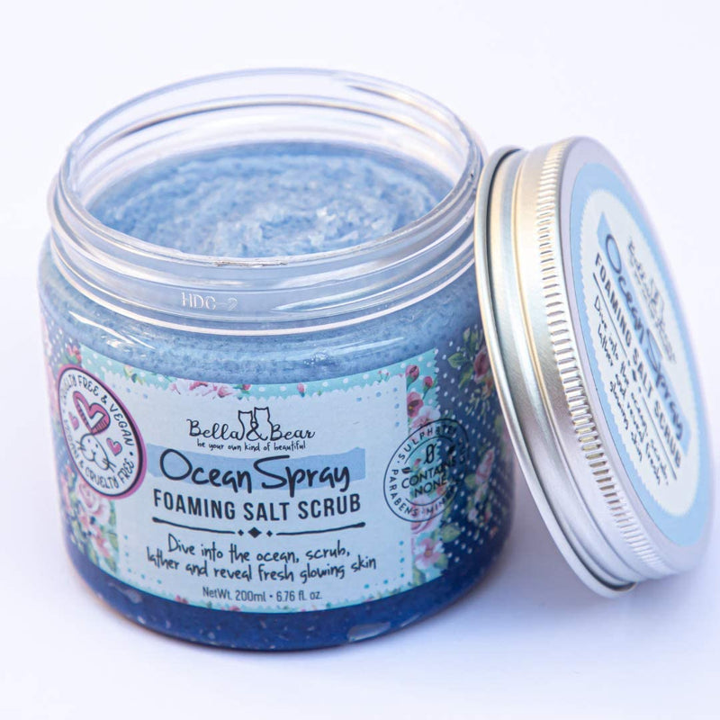 Bella & Bear Ocean Spray Scrub, No Sulphates, Parabens, No Harmful Chemicals, Cruelty-Free, Vegan-Friendly, Exfoliating, 6.7Oz - Puck's