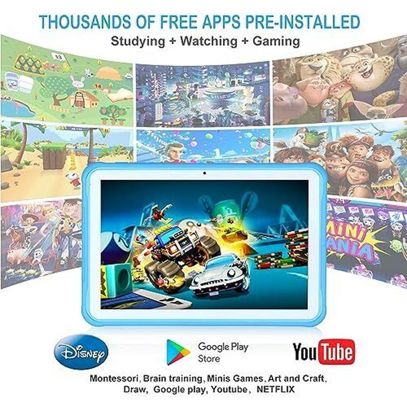 Kids Tablet, Android Tablet for Kids 10.1 Inches, 64GB Kids Tablet with Blue - Puck's