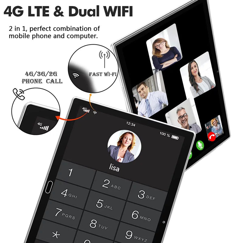 Android 13 Tablet 10 Inch Tablet with Keyboard Wireless Mouse Stylus,4G Phone Tablet,Octa Core Processor 1280X800 IPS Tablet/4Gb RAM 64GB ROM/13MP+5MP Camera Bluetooth Wifi Tablet,2024 Latest Tablet - Puck's