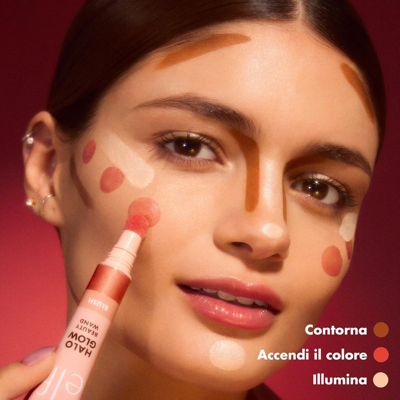 Halo Glow Blush Beauty Wand, Liquid Blush Wand for Radiant, Flushed Cheeks, Infused with Squalane, Vegan & Cruelty-Free, Rosé You Slay - Puck's