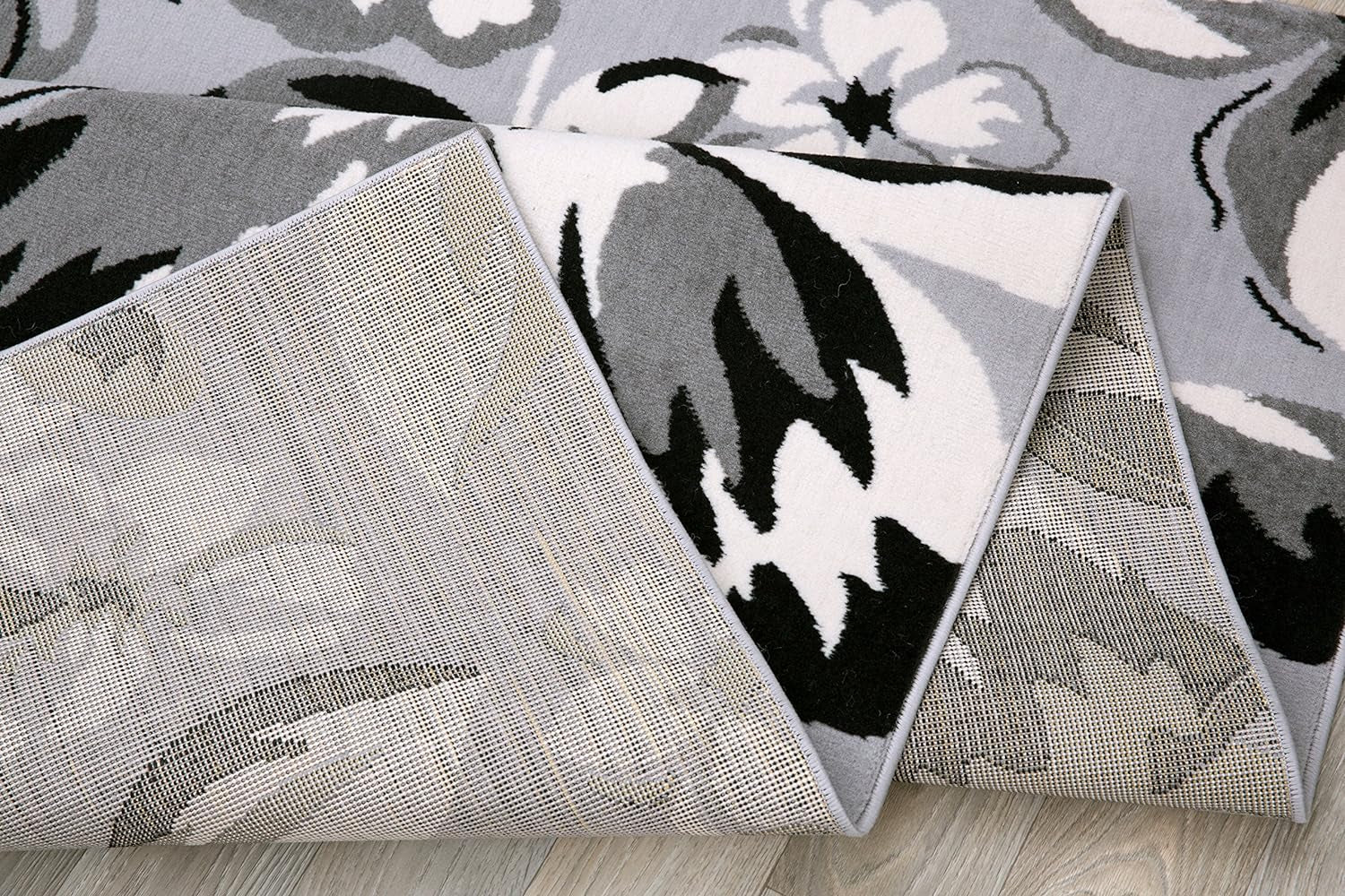 Modern Floral Area Rugs 5' X 7' Gray - Puck's