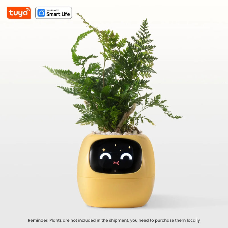 Tuya Ivy Smart Planter,Endless Fun over 49 Rich Expressions,7 Smart Sensors,Ai Chips Make Raising Plants Easy and Fun - Puck's