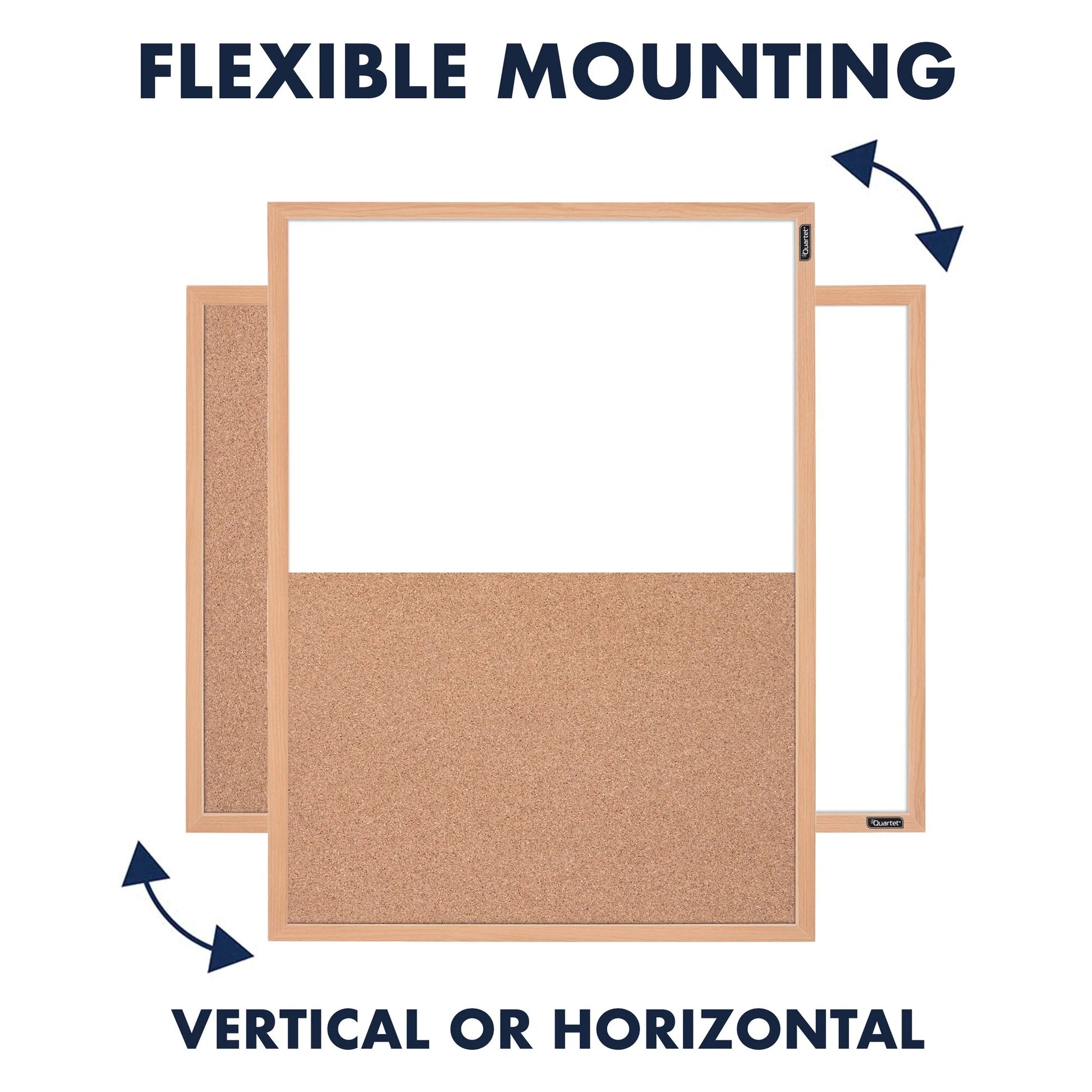 Combination Board, 17" X 23", Dry-Erase & Cork Surface, Oak Finish Frame