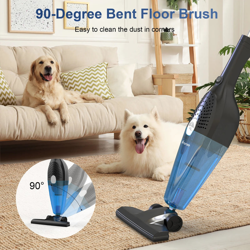 Corded Stick Vacuum Cleaners, 25Kpa Lightweight Handheld Multi-Surface 3-In-1 Small Vacuum Cleaners, 1000W Motor Household Vacuum for Home Hardwood Floor Carpet Car Pet Hair, Black, BR602
