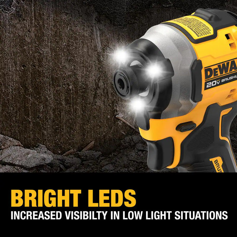 ATOMIC 20V MAX Lithium-Ion Cordless 1/4 In. Brushless Impact Driver Kit, 5 Ah Battery, Charger, and Bag - Puck's
