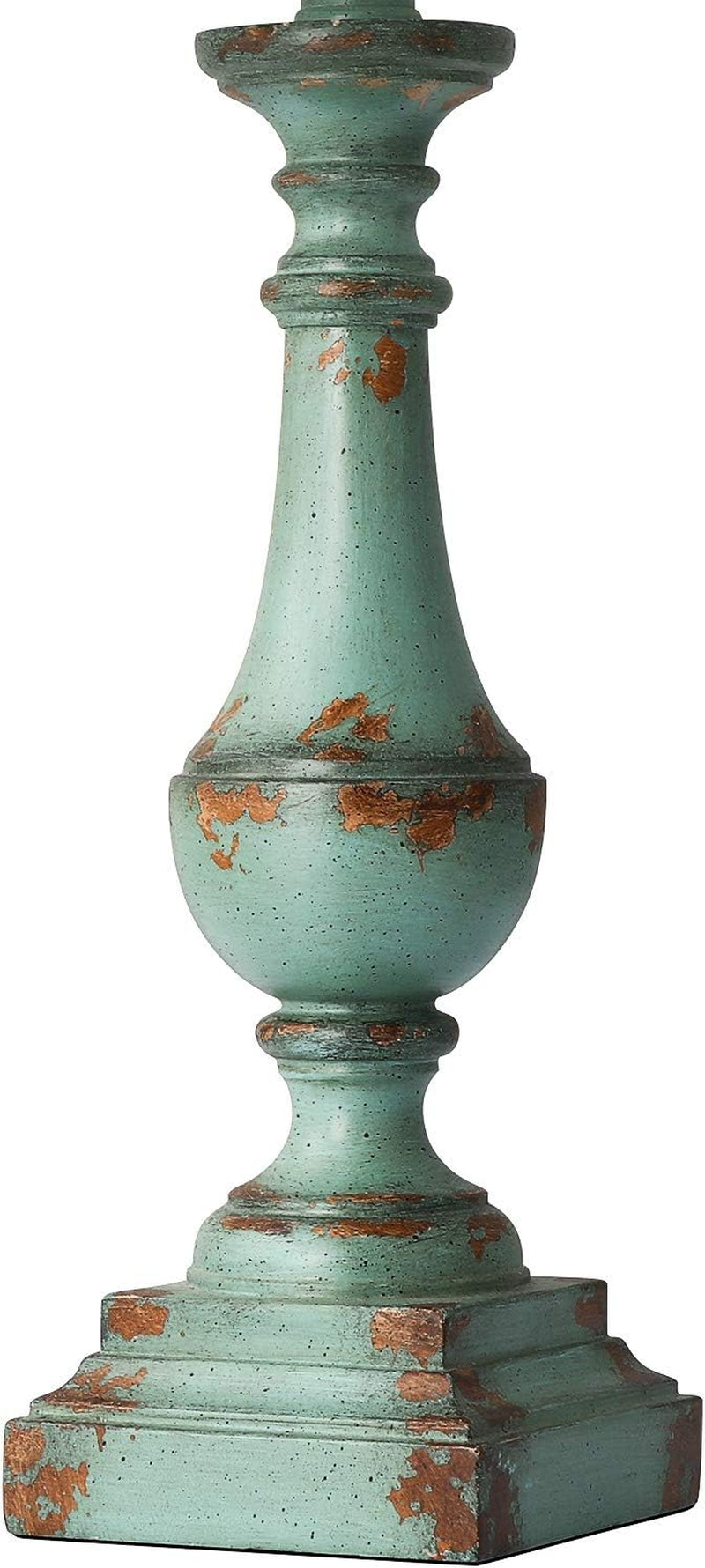 24.5" Rustic Table Lamp Set of 2 - Farmhouse Bedside Nightstand Lamps for Bedroom, Kids Room, Study Room, Office - Resin Green - Puck's