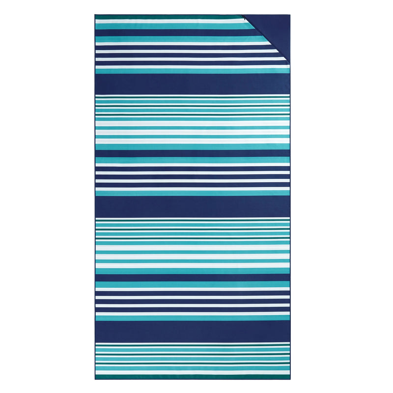 Blue Stripe Quick Dry Travel Beach Towel, 38" X 72" - Puck's