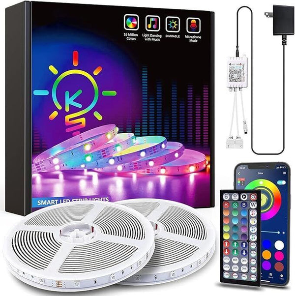 Tenmiro Led Strip Lights 100Ft (2 Rolls of 50Ft) Smart Light Strips with App - Puck's