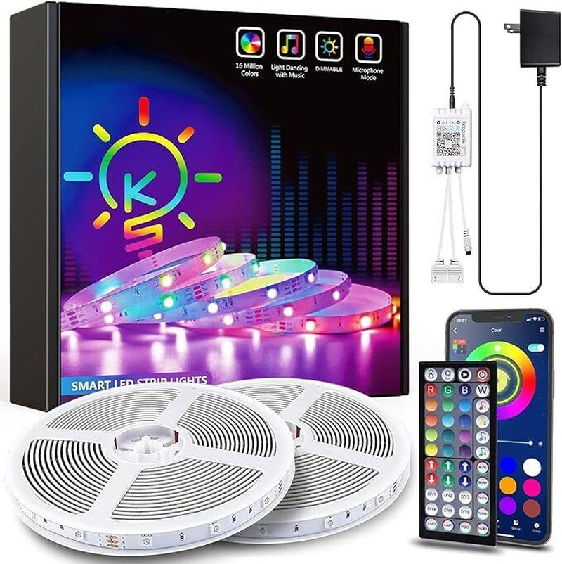 Tenmiro Led Strip Lights 100Ft (2 Rolls of 50Ft) Smart Light Strips with App - Puck's