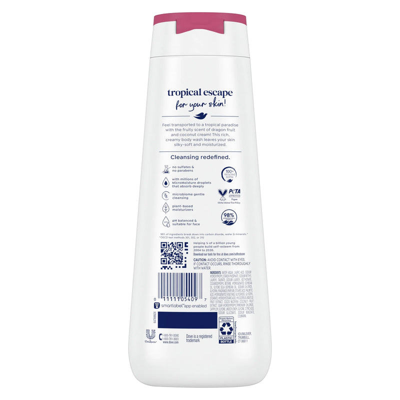 Replenishing Body Wash for Women Dragon Fruit and Coconut Cream, 20 Oz