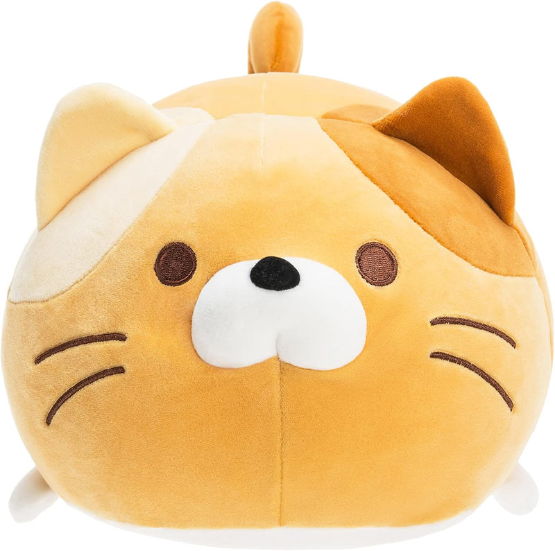 Super Soft Cat Plush Toy, Fluffy Chubby Kitty Stuffed Animal, Adorable Plush Cat Pillow for Kids or Home Decor (Orange, 19'') - Puck's