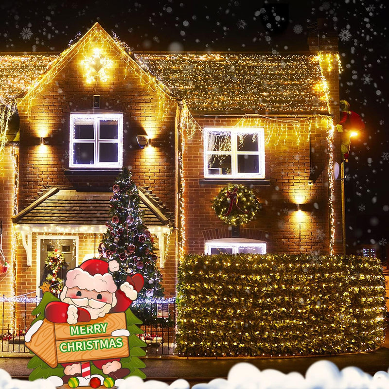 Net Lights Outdoor Mesh Lights, 200 LED 9.8Ft X 6.6Ft Christmas Net Lights Outdoor, 8 Modes Plug in Led Net Lights for Bushes Ceiling Hedge, Trees, Christmas Decoration (Warm White) - Puck's