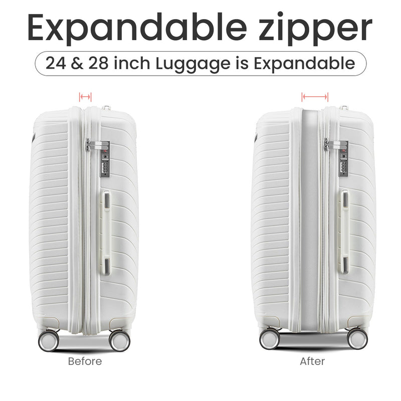 Luggage Sets 4 Piece(14/20/24/28), Expandable Lightweight Suitcase - Puck's