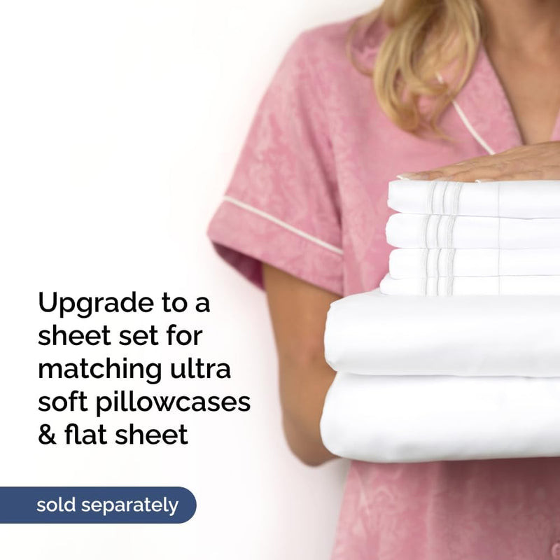 Extra Deep Twin 400 Thread Count Cotton Fitted Sheet - Hotel Luxury Single Fitted Sheet Only - Easily Fits 18" to 24" Mattress - Soft, Wrinkle Free, Breathable & Comfy Extra Deep Pockets White Fitted - Puck's