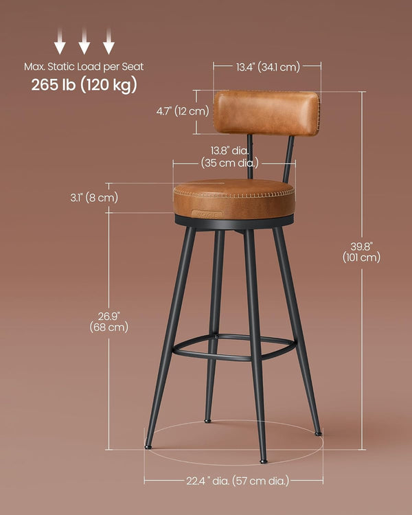 Swivel Bar Stools Set of Two for Kitchen-1