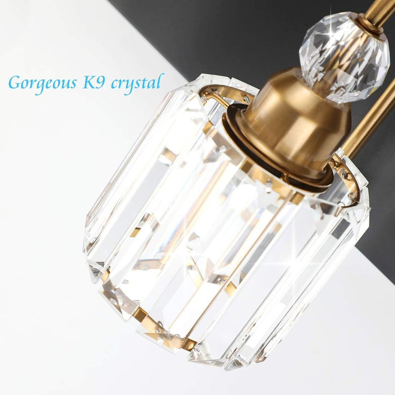 LED Modern Vanity Lights Fixtures 4 Lights Black Vanity Lights Crystal Modern Matte Black Vanity Lights for Bathroom - Puck's