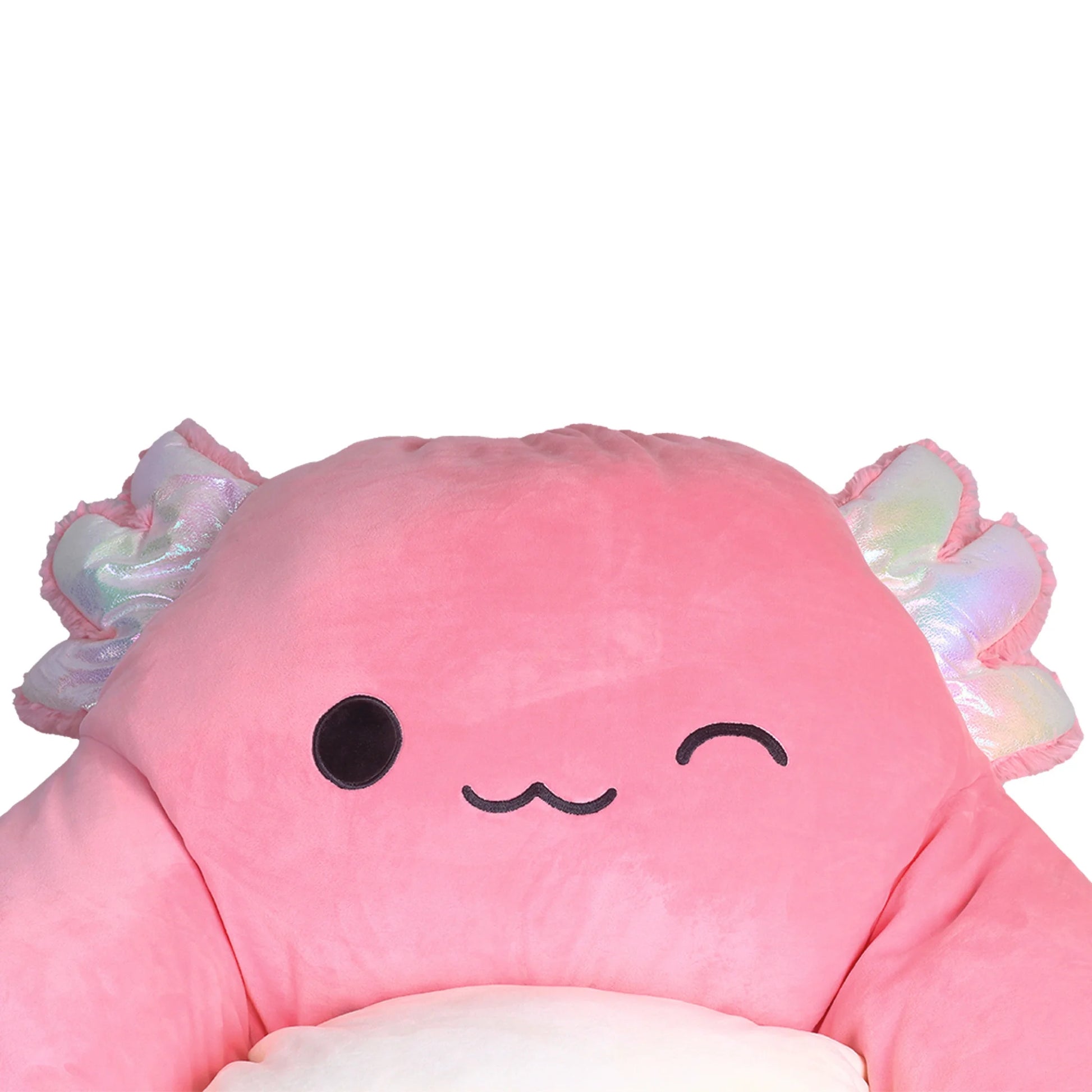 Official Archie Bean Bag Chair - 30 in Wide Kids Squishy Soft Chair, Pink/White - Puck's