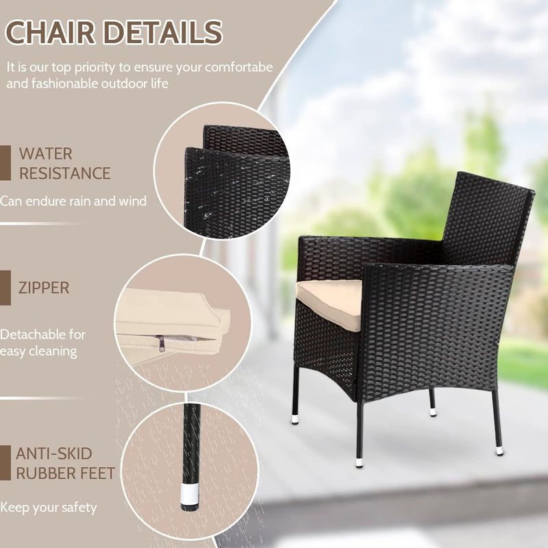 Juego De Muebles De Patio 4 Piezas Silla De Ratán Para Exteriores Sofá De Mimbre - Puck's