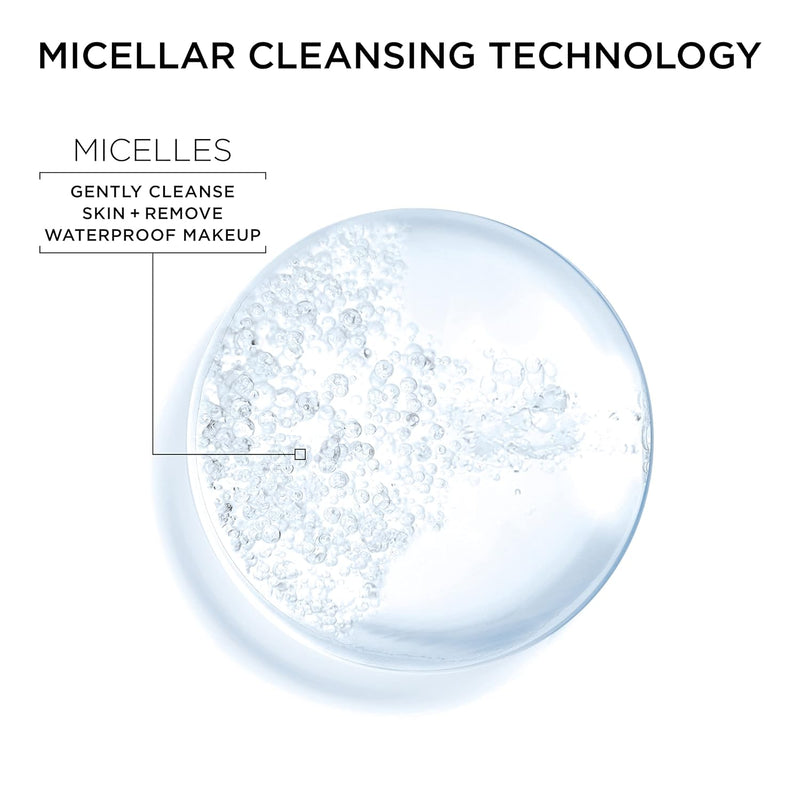Micellar Water for Waterproof Makeup, Hydrating Facial Cleanser & Makeup Remover, Suitable for Sensitive Skin, Vegan, Cruelty Free, 13.5 Fl Oz (400Ml), 2 Count - Puck's
