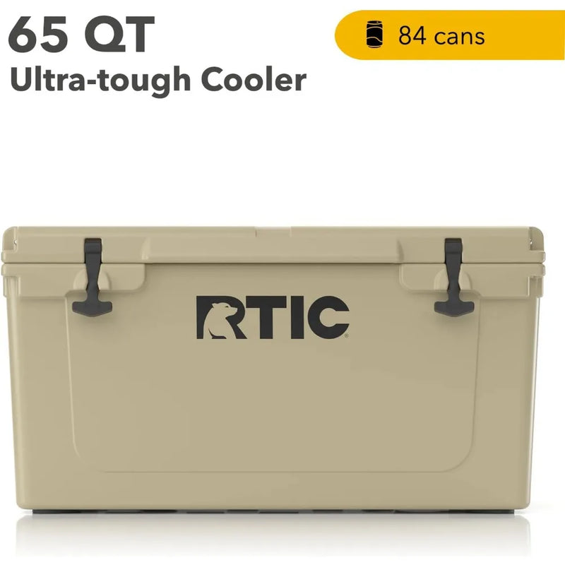 65 QT Ultra-Tough Cooler Hard Insulated Ice Chest Box for Beach, Drink, Beverage, Camping, Picnic, Fishing, Boat, Barbecue