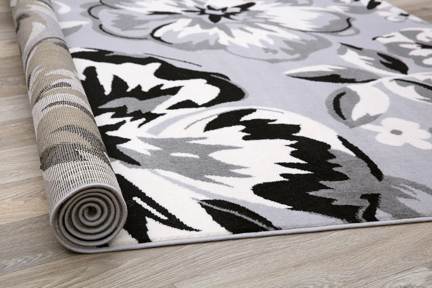Modern Floral Area Rugs 5' X 7' Gray - Puck's