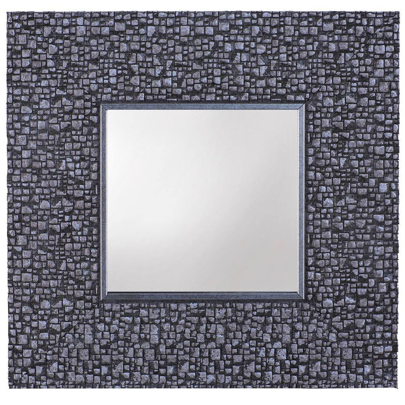 11.25 X 11.25 Inches Set of 4 Accent Wall Mirrors Silver Grey Mosaic Wall Decor - Puck's